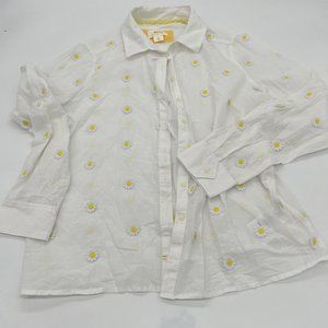 Maeve By Anthropologie Daisy Appliqué Shirt Size Small